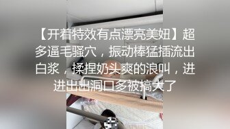 【开着特效有点漂亮美妞】超多逼毛骚穴，振动棒猛插流出白浆，揉捏奶头爽的浪叫，进进出出洞口多被搞大了