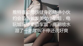 推特喜欢撸铁健身的精神小伙约会苗条长发美女小姐姐，电玩城玩够路边车震，高潮喷水湿了一地嗲叫不停还说好爽